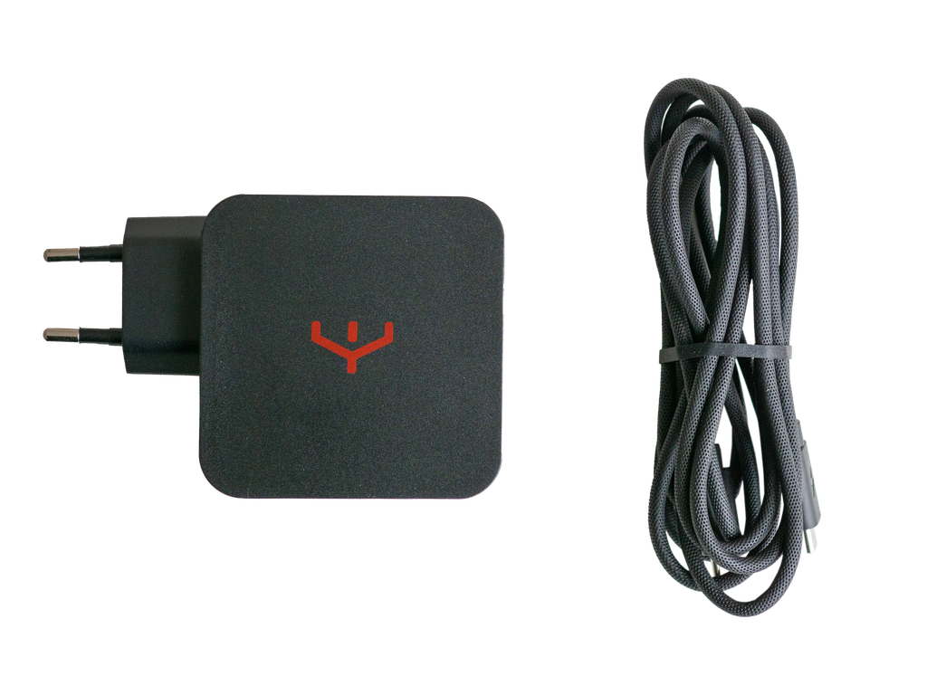 BLOC CHARGEUR AVEC CABLE USB-C 60W EN BOITE